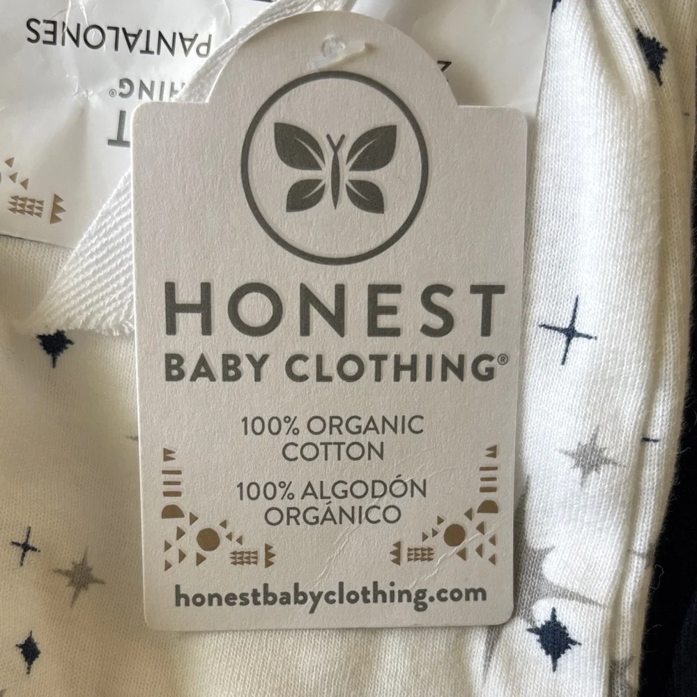 NWT Honest Baby Organic Cotton 2 Pack Harem Pants 0-3 Months Navy Twinkle Star - Picture 9 of 11